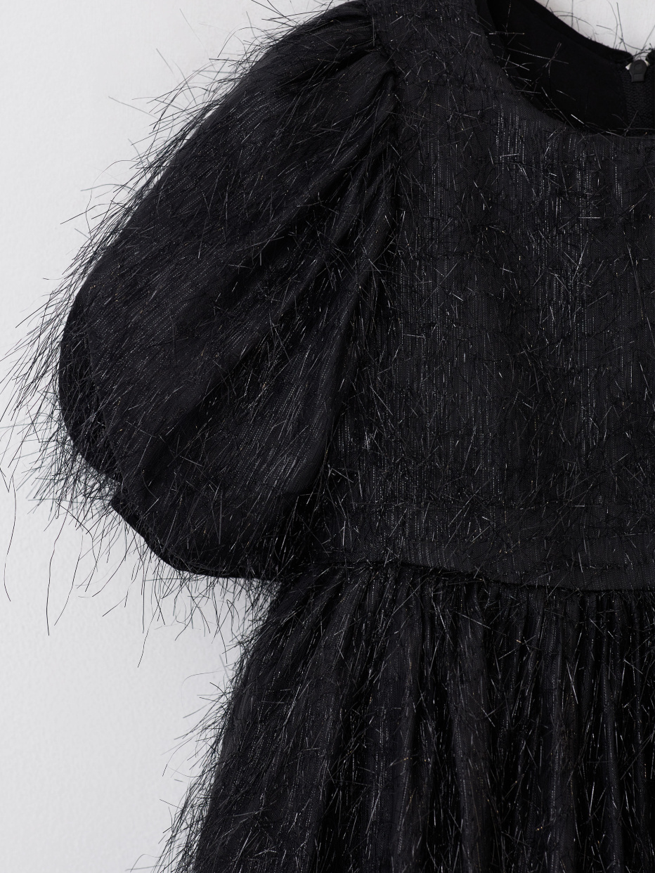 Нарядное черное платье из органзы для девочек, фото - 3