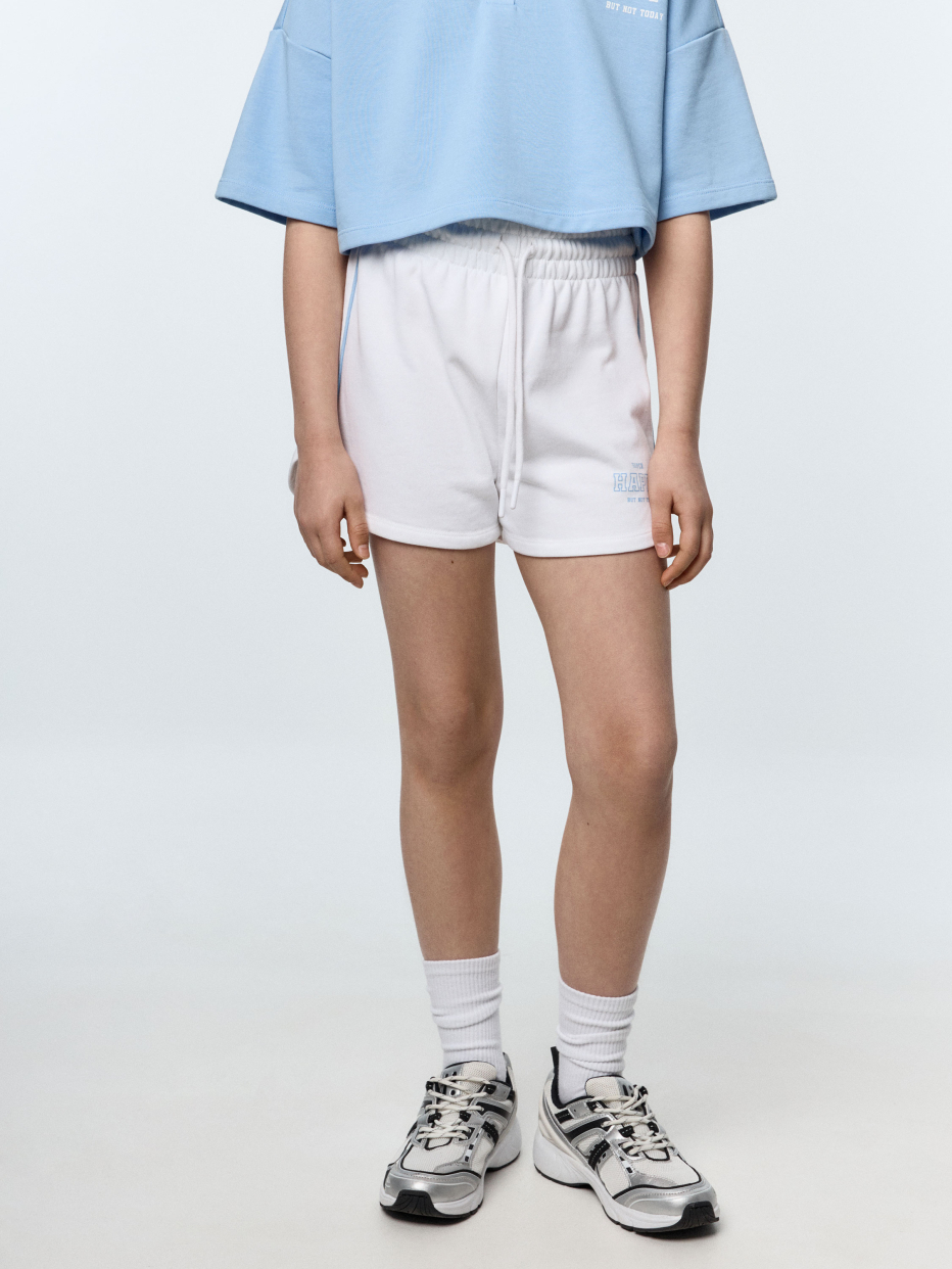 Трикотажные шорты с принтом для девочек, фото - 2