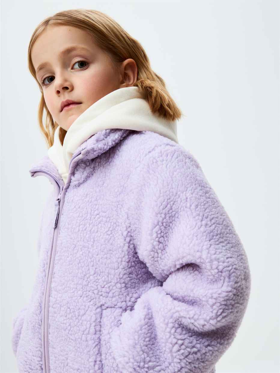 Утепленная куртка из искусственного меха  для девочек, фото - 4