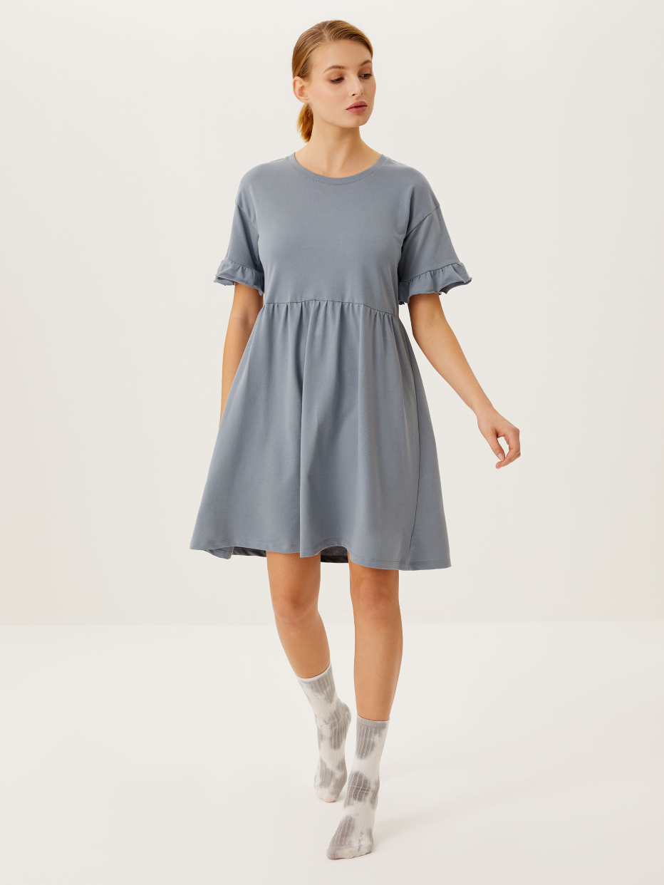 Платье домашнее цвет: голубой, артикул: 1810080348 – купить в  интернет-магазине sela