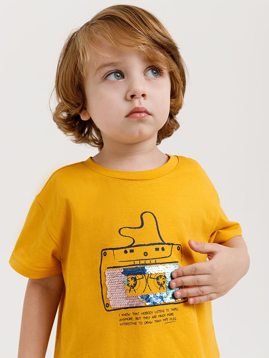 футболка с принтом и пайетками для мальчиков, фото - 3