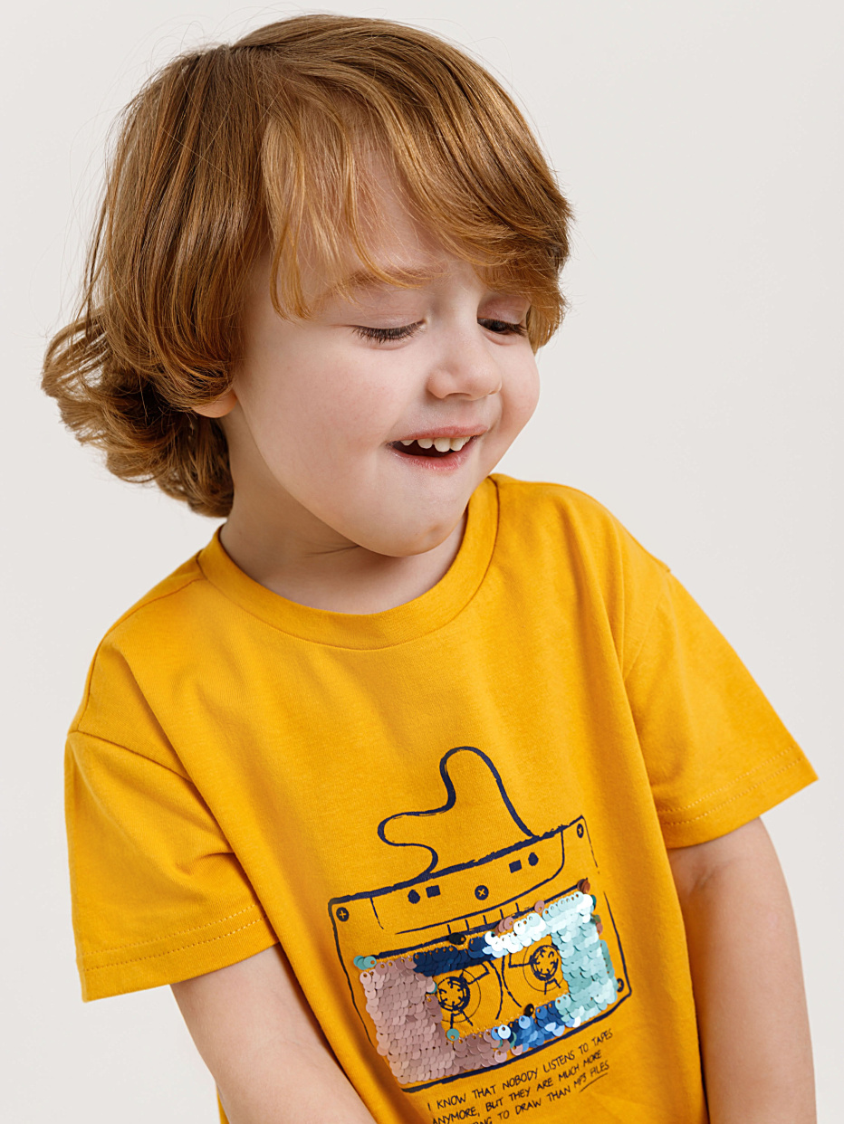 футболка с принтом и пайетками для мальчиков, фото - 5