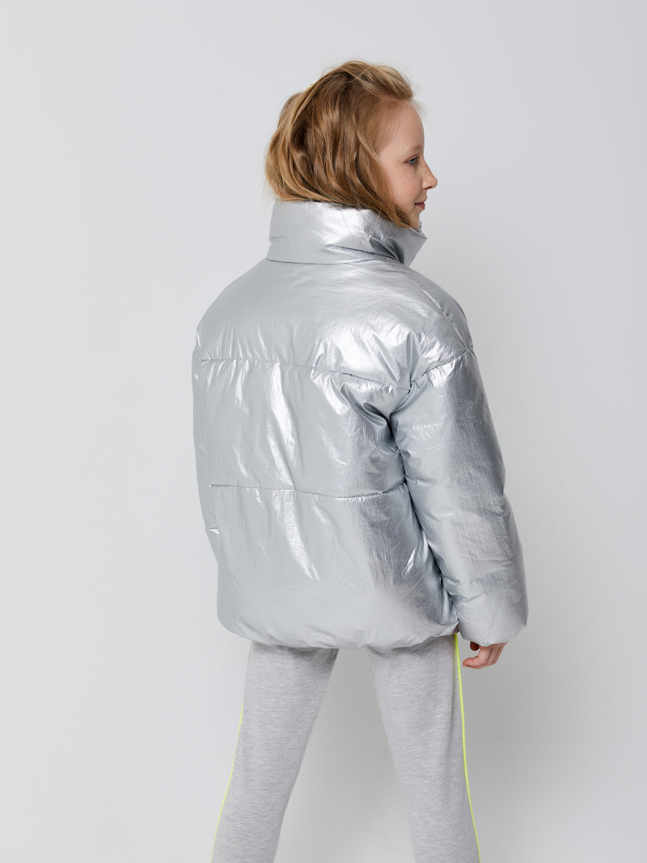 Дутая куртка «металлик» для девочек, фото - 8
