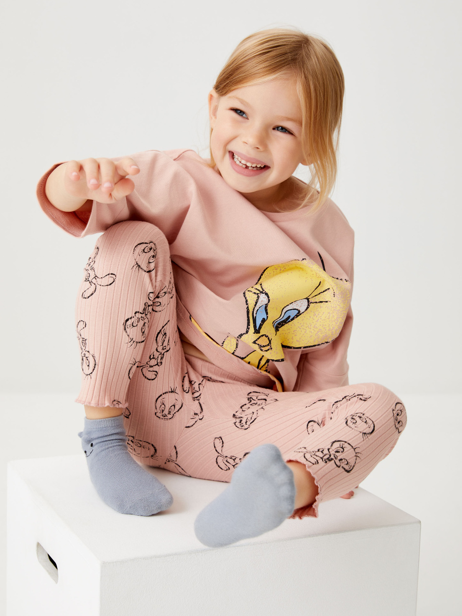 Пижама с ярким принтом Looney Tunes для девочек, фото - 8