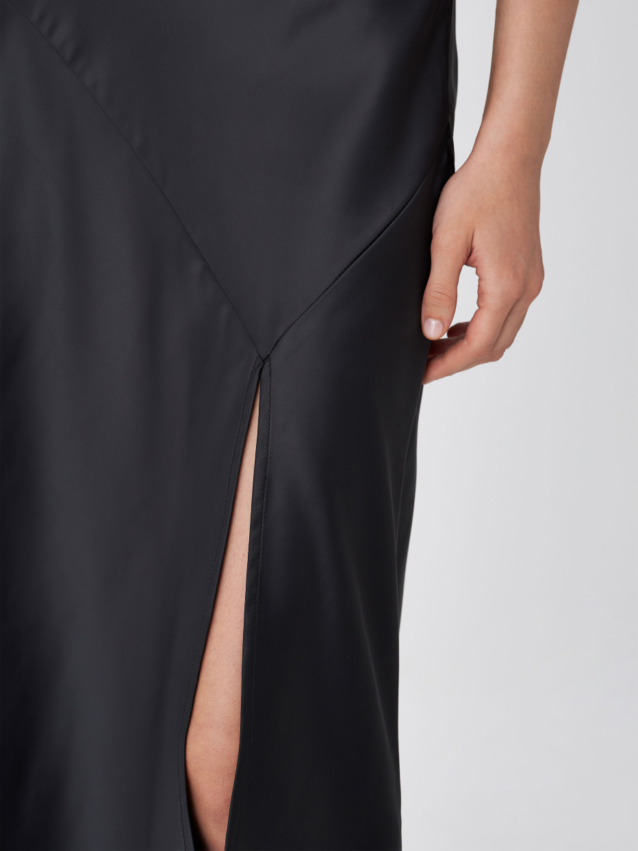 Сатиновая юбка миди с разрезом, фото - 5