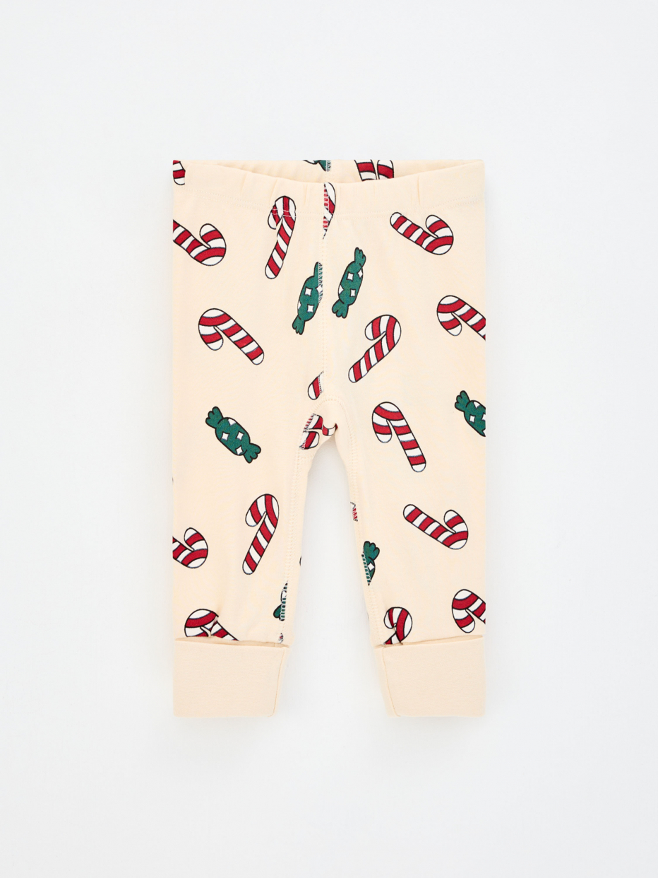 Трикотажные брюки с рождественским принтом для малышей, фото - 1
