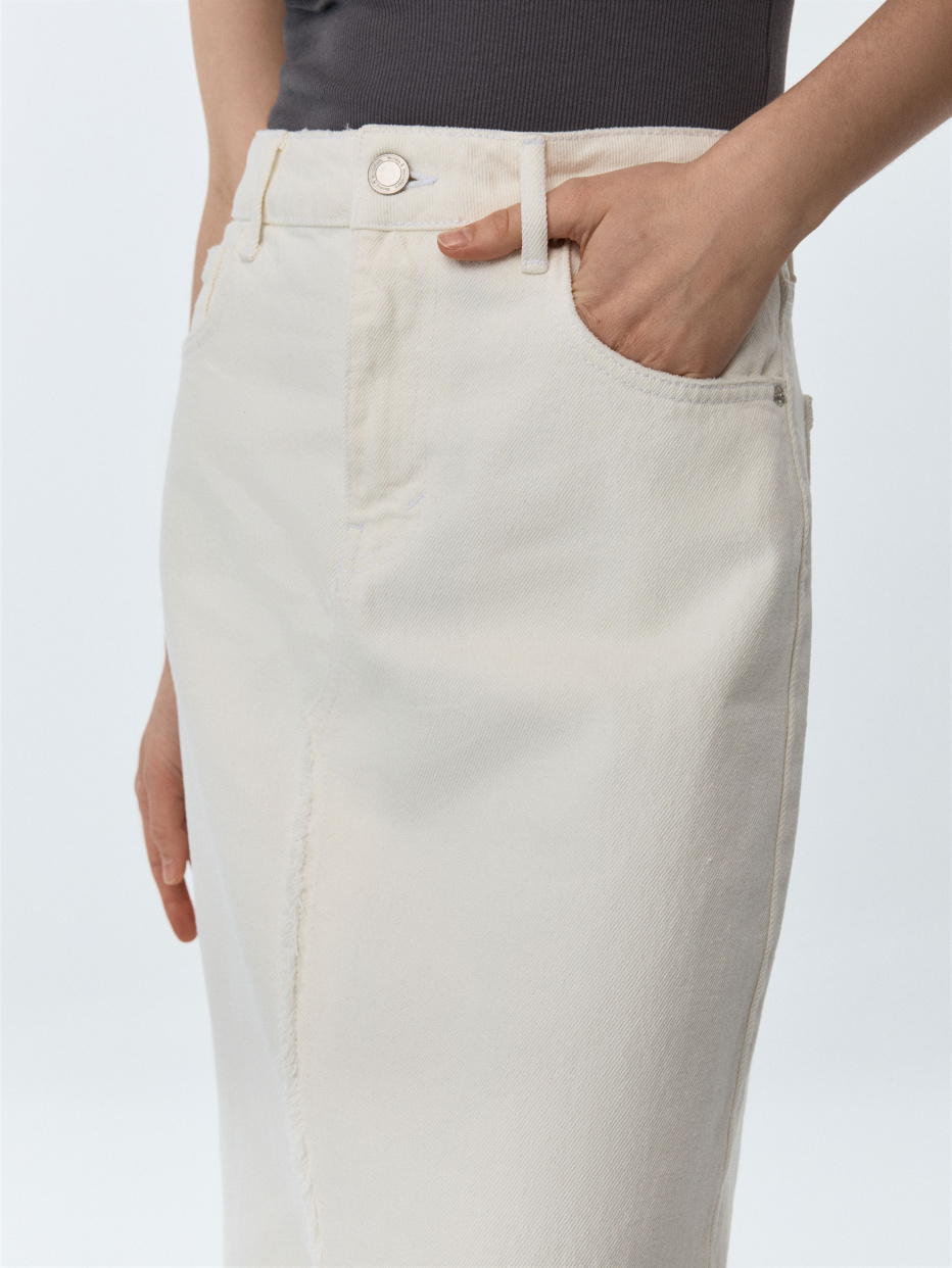 Джинсовая юбка макси с разрезом, фото - 5