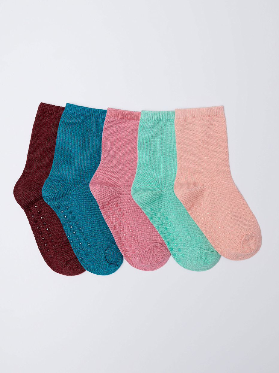 Набор из 5 пар нескользящих носков для девочек, фото - 1