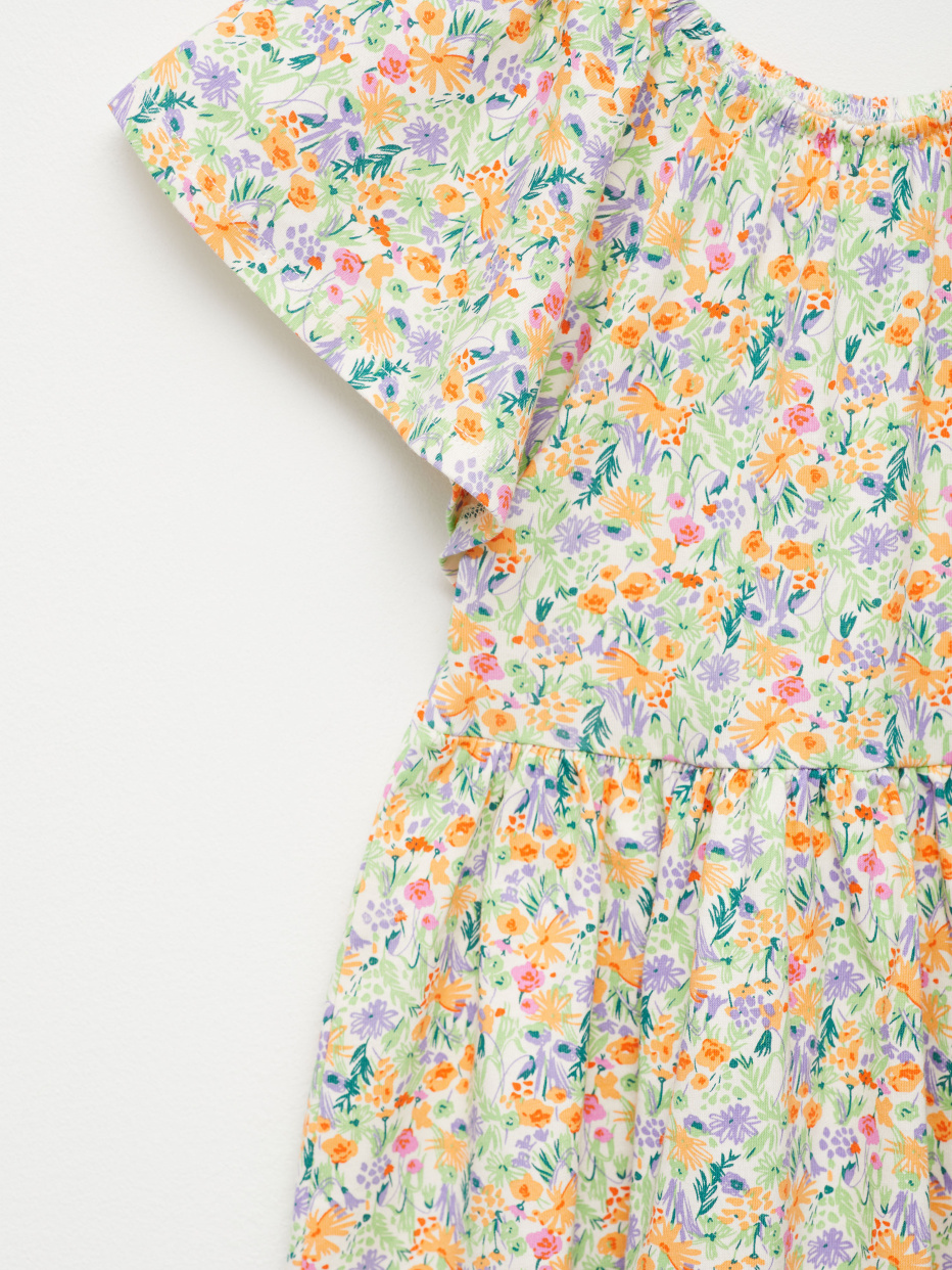 Трикотажное платье с принтом для девочек, фото - 2