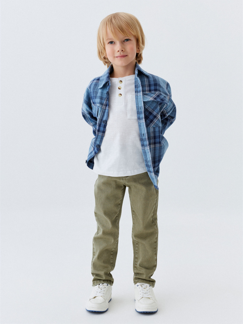 Джинсы Slim fit с цветной стиркой детские, фото - 1