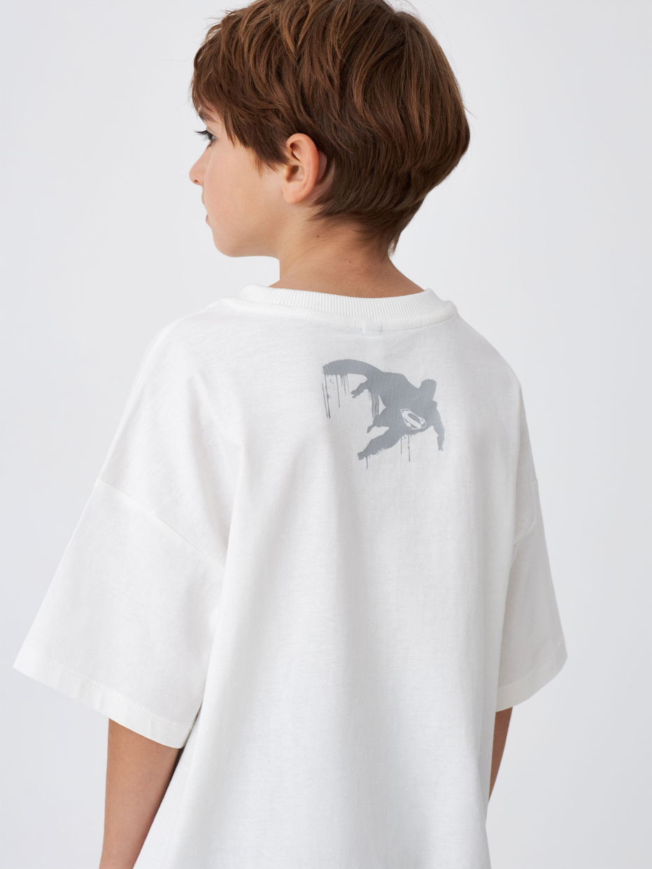 Белая футболка с принтом Superman для мальчиков, фото - 7