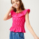 Хлопковая блузка со сборками для девочек, цвет фуксия