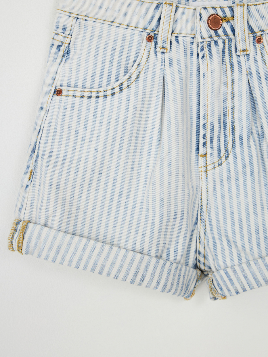 Джинсовые шорты в полоску для девочек, фото - 9