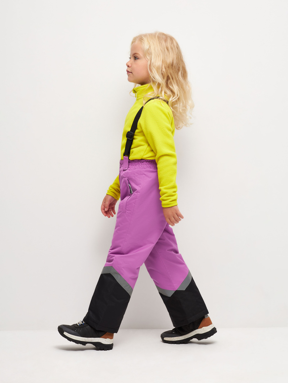 Утепленные брюки на лямках для девочек, фото - 8