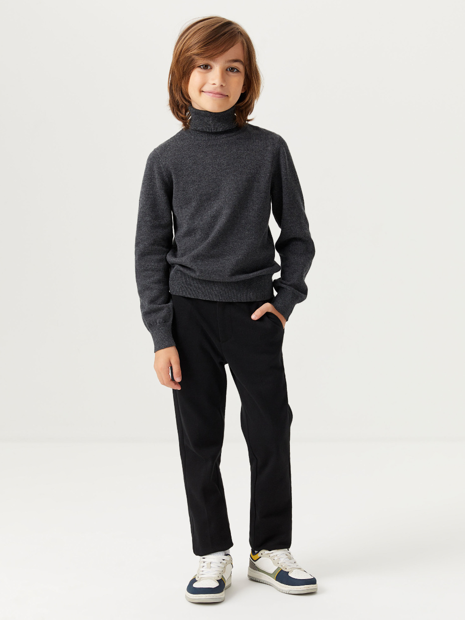 Трикотажные брюки для мальчиков цвет: черный, артикул: 1808071518 – купитьв интернет-магазине sela