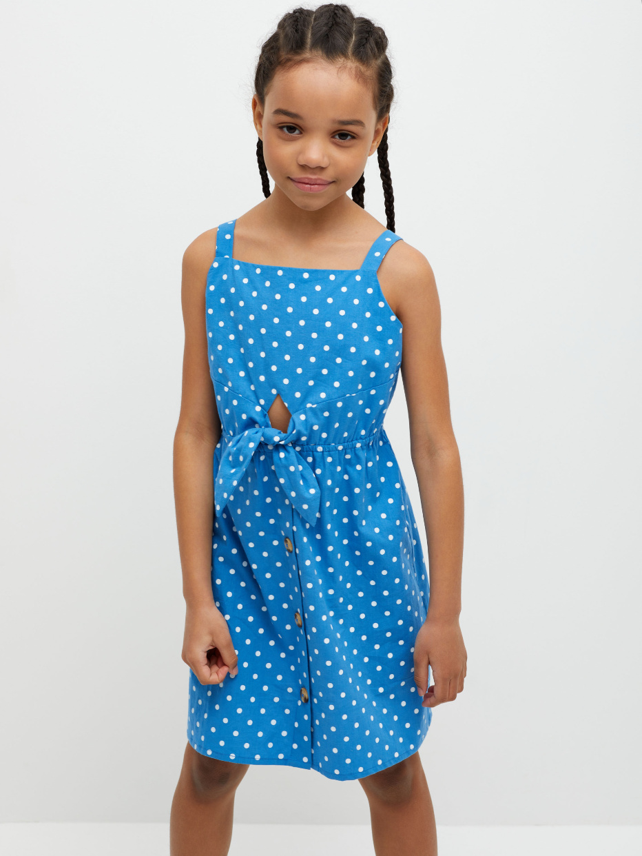 Хлопковое платье с цветочным принтом для девочек, фото - 5