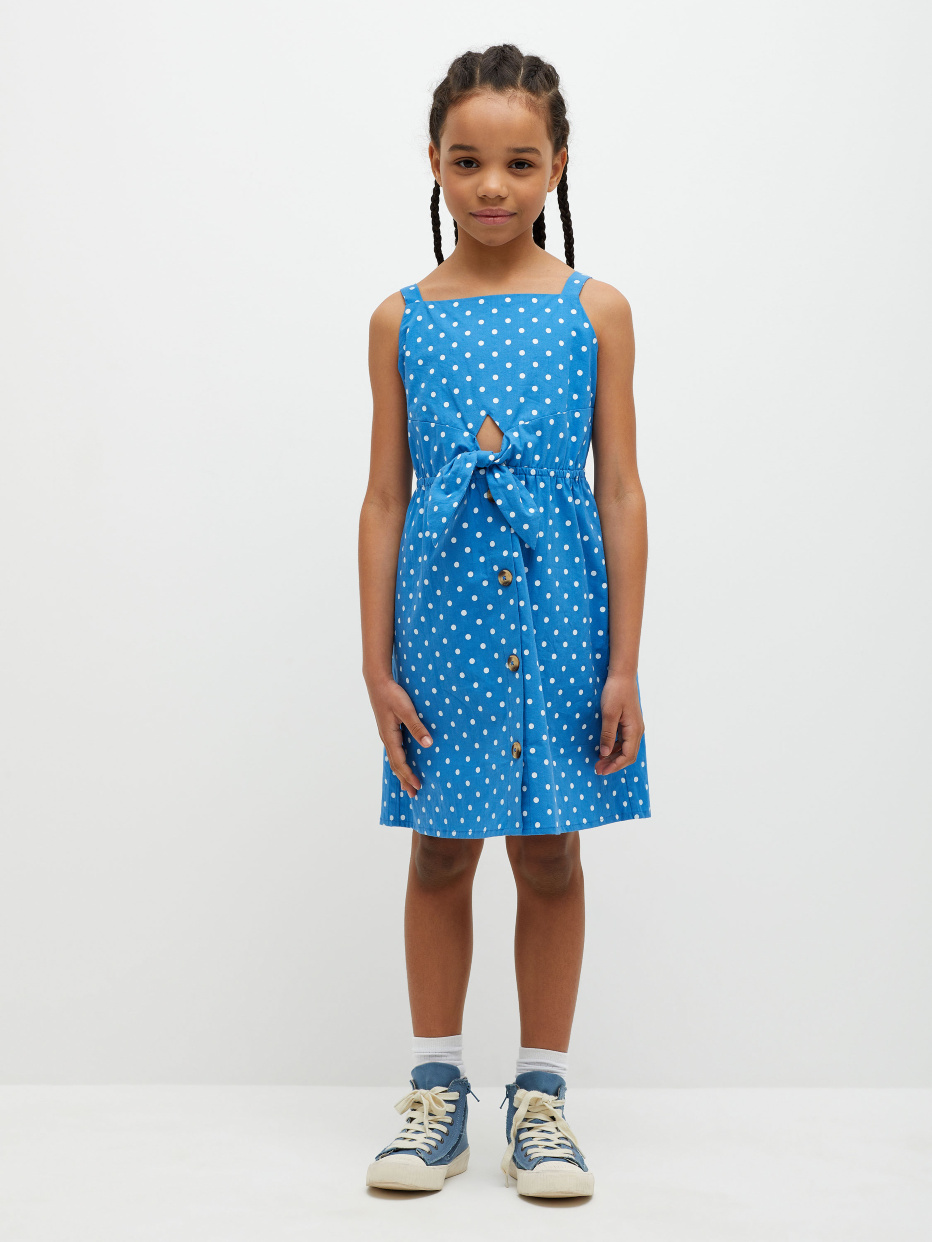 Хлопковое платье с цветочным принтом для девочек, фото - 6