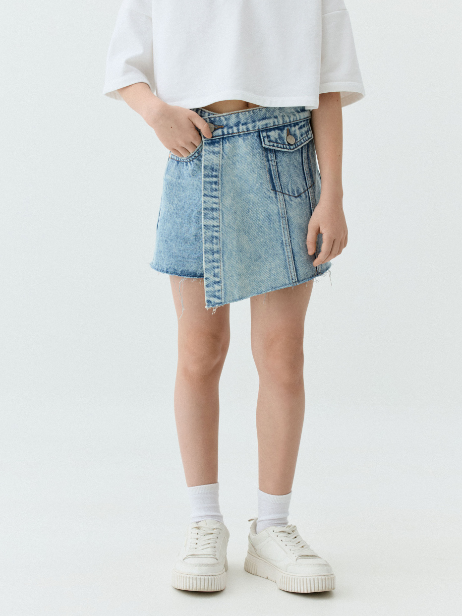 Джинсовая юбка-шорты для девочек, фото - 3