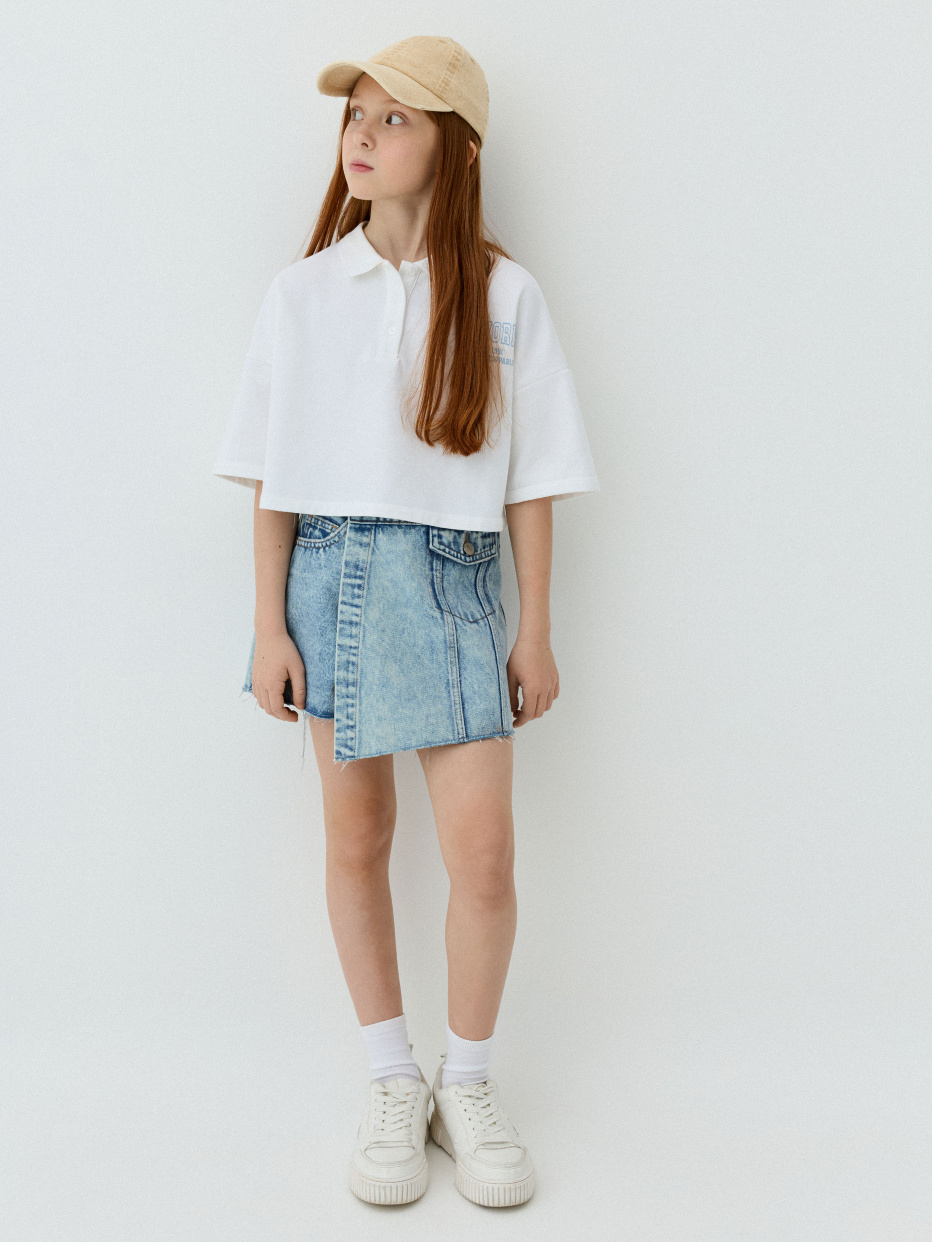 Джинсовая юбка-шорты для девочек, фото - 12