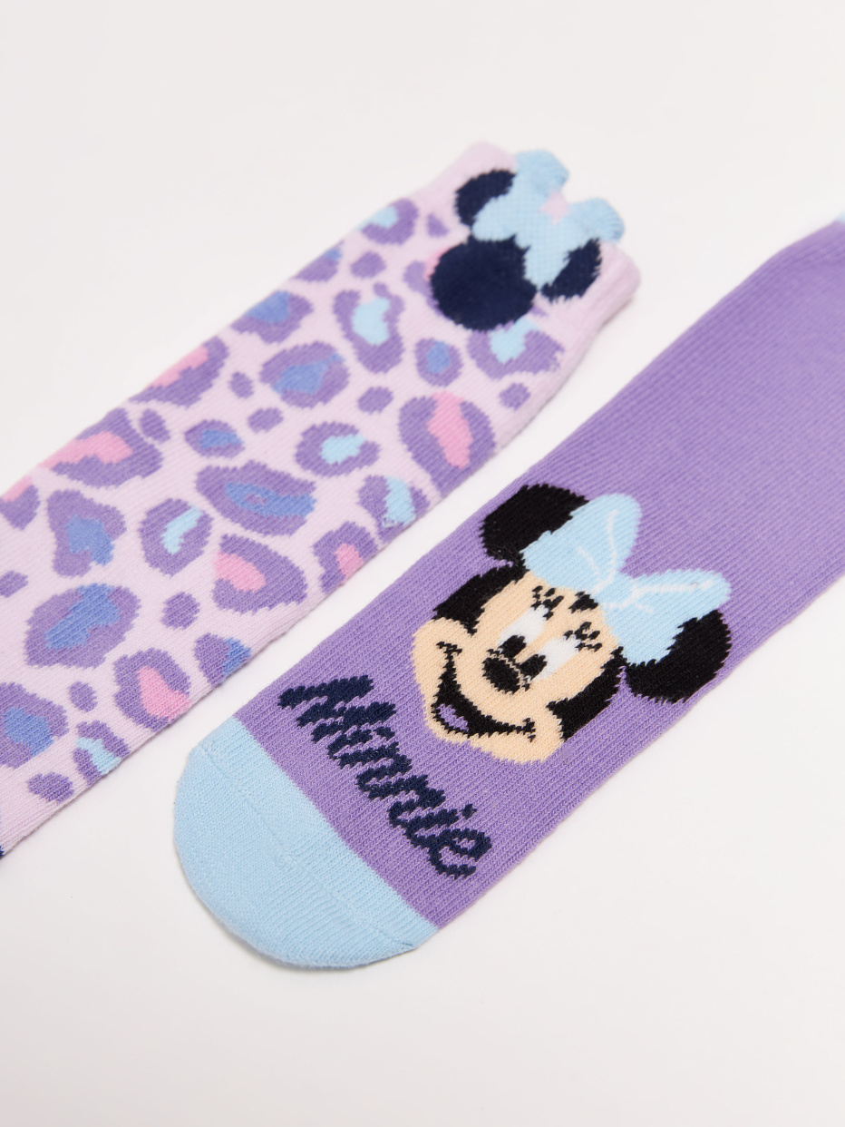 Набор из 2 пар носков с принтом Disney Mickey Mouse для девочек, фото - 2
