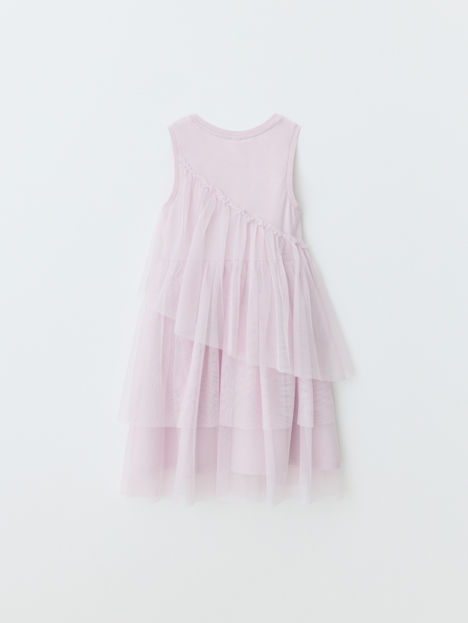 Комбинированное ярусное платье для девочек, фото - 6