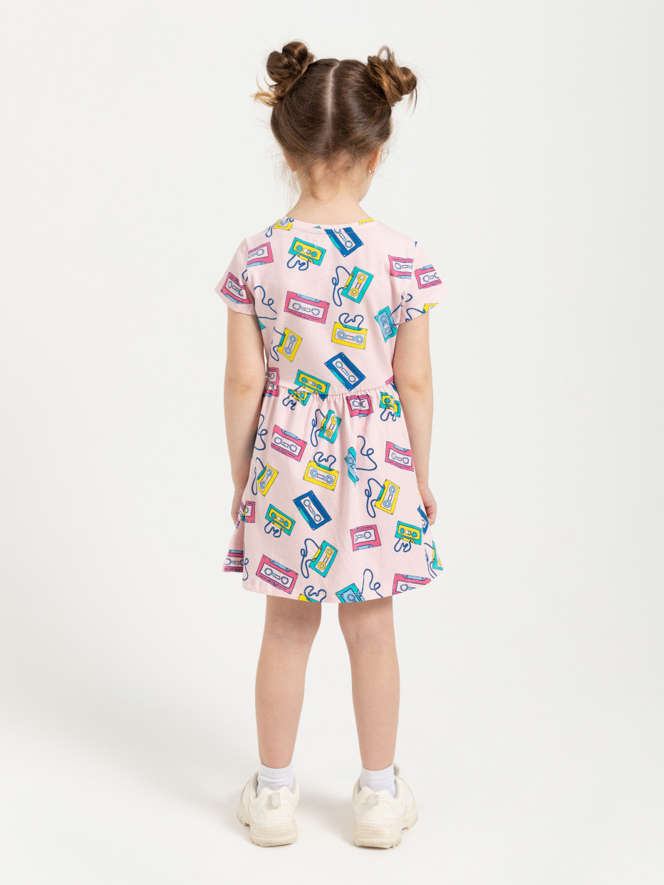 трикотажное платье с принтом для девочек, фото - 5