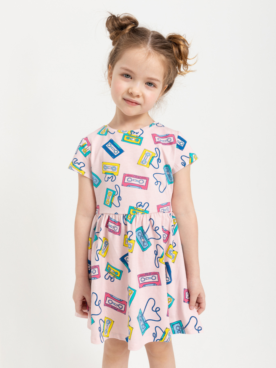 трикотажное платье с принтом для девочек, фото - 6