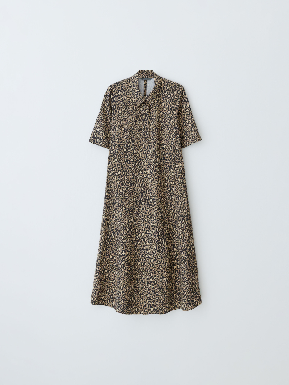 Леопардовое платье миди с воротником, фото - 6