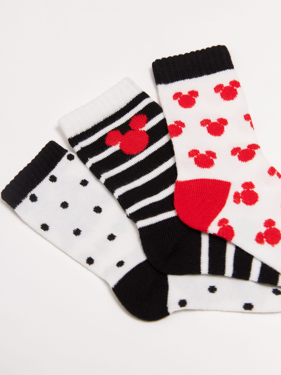 Набор из 3 пар носков с принтом Disney Mickey Mouse для девочек, фото - 2