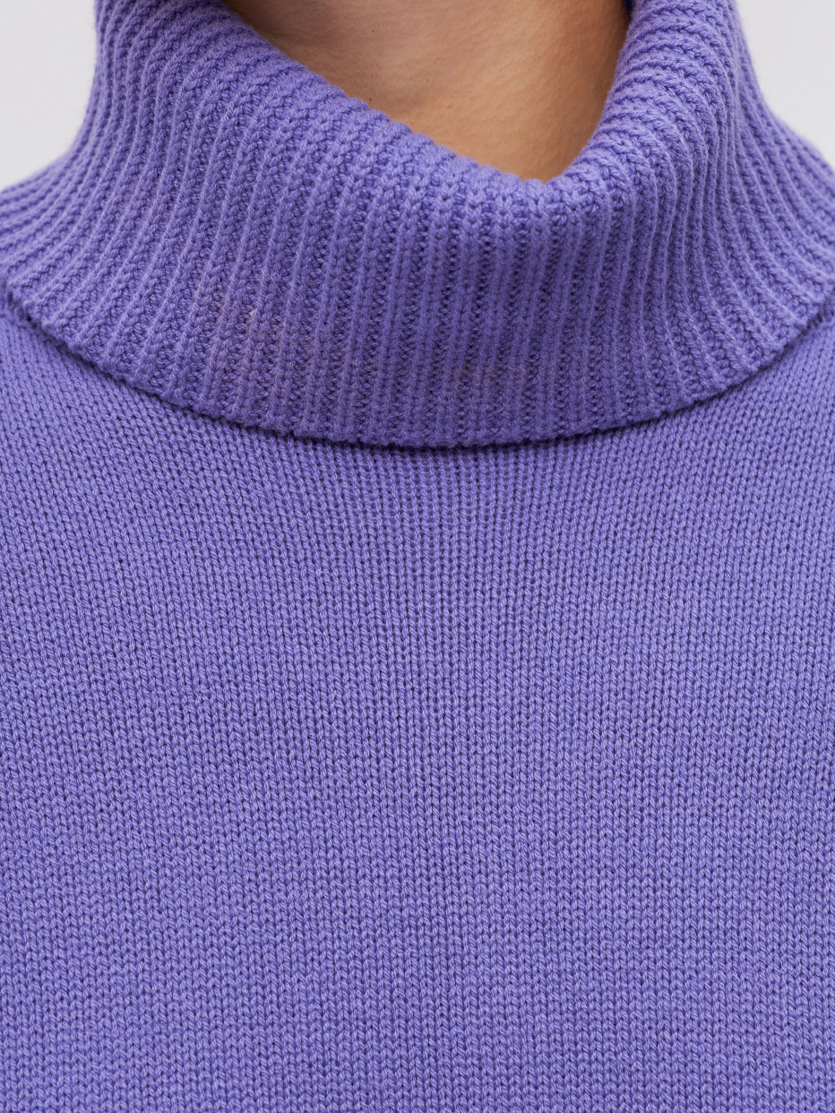 Вязаный свитер с воротником, фото - 5