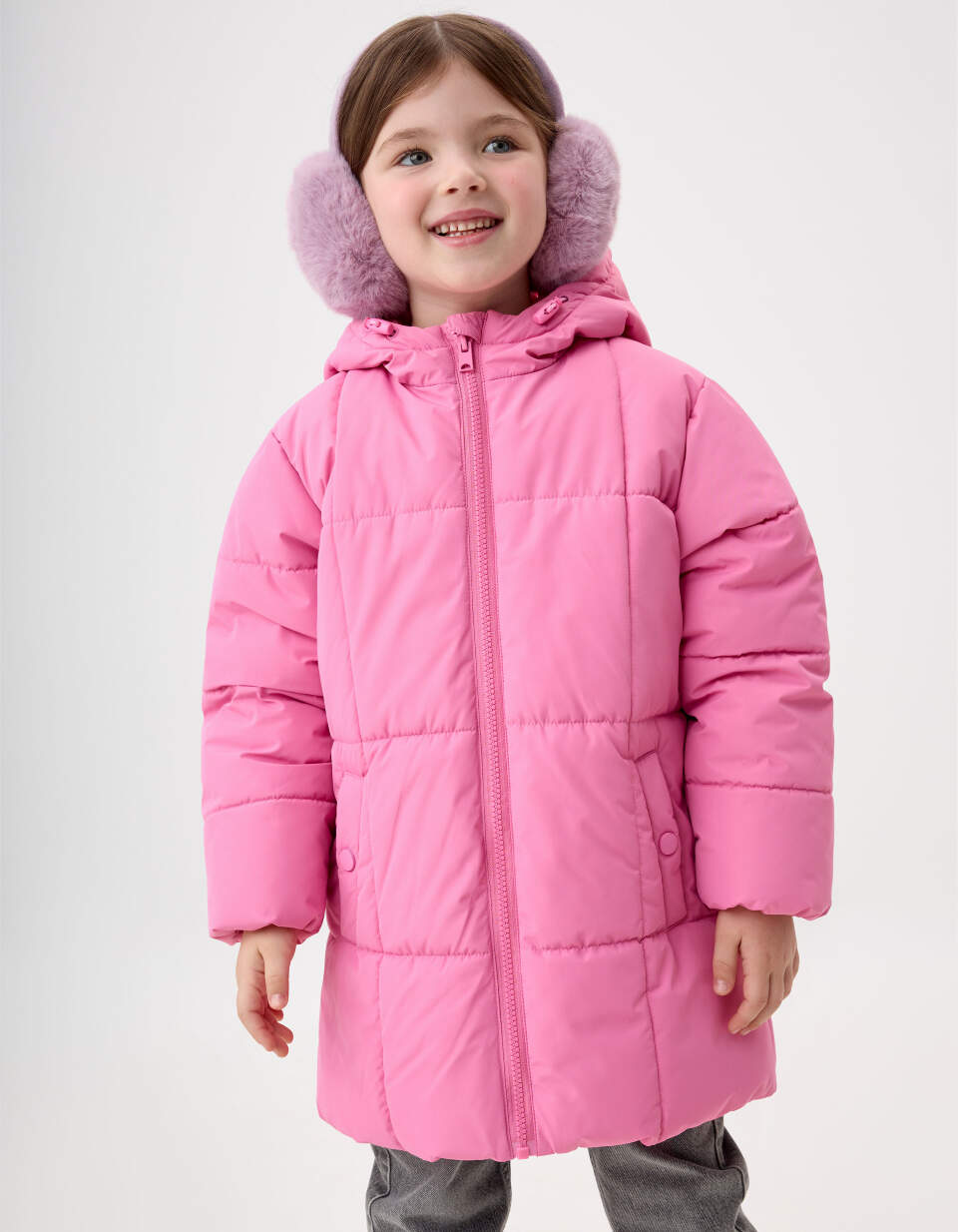 Стеганое пальто с капюшоном для девочек цена и фото