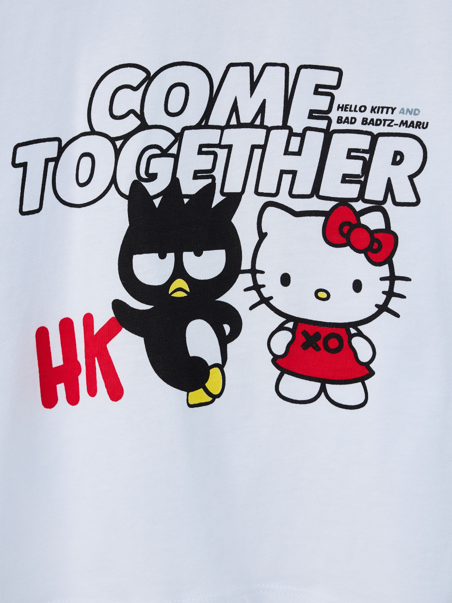 Укороченная футболка с принтом Hello Kitty для девочек, фото - 5