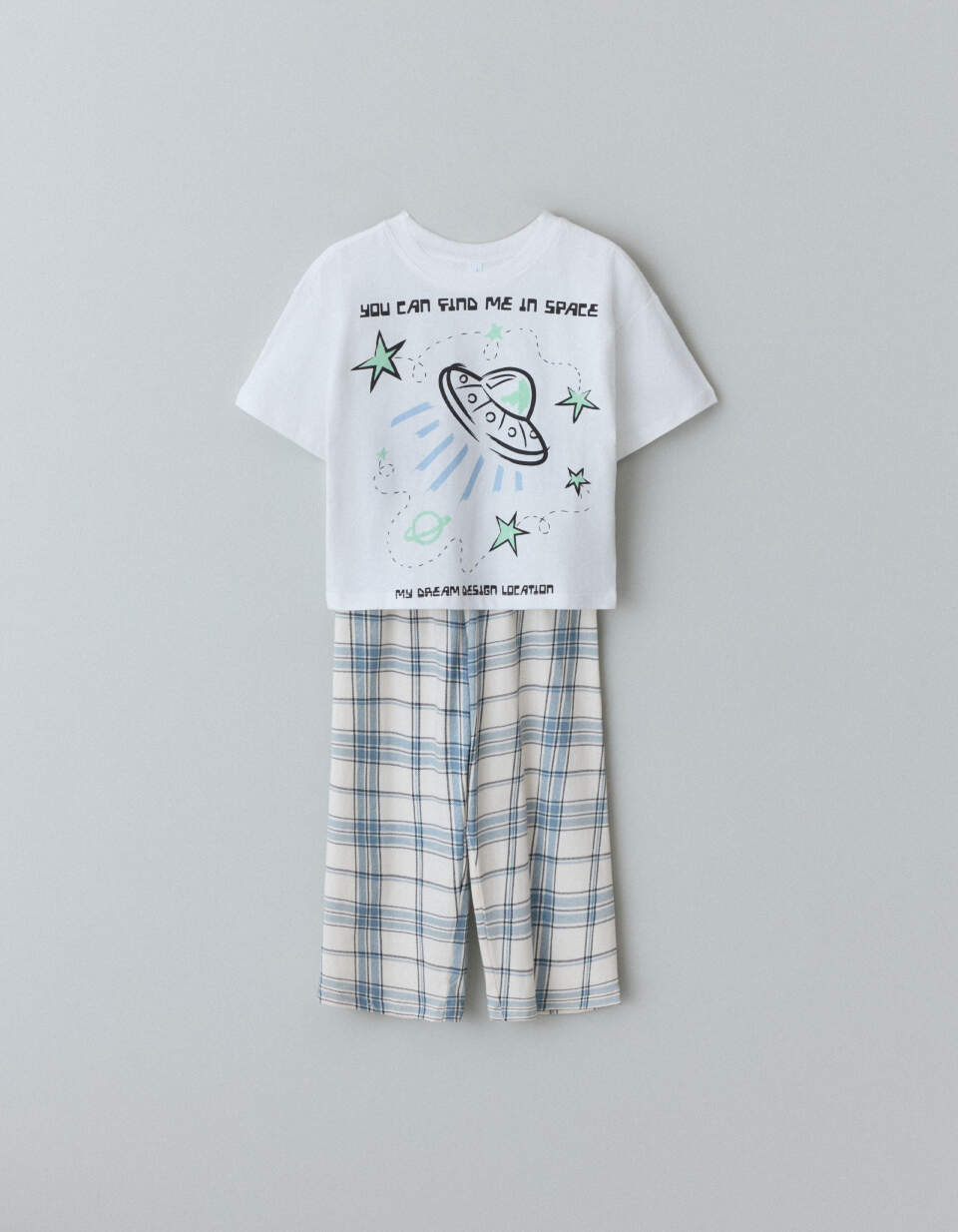 Пижама с брюками в клетку для мальчиков