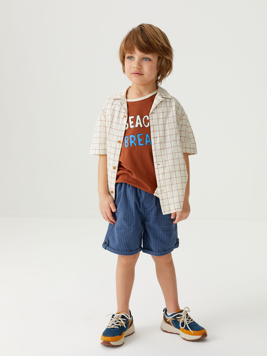 Хлопковые шорты с принтом для мальчиков, фото - 1