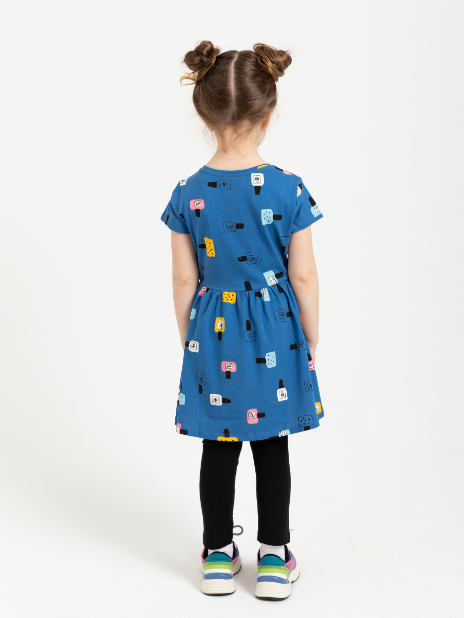 трикотажное платье с принтом для девочек, фото - 5