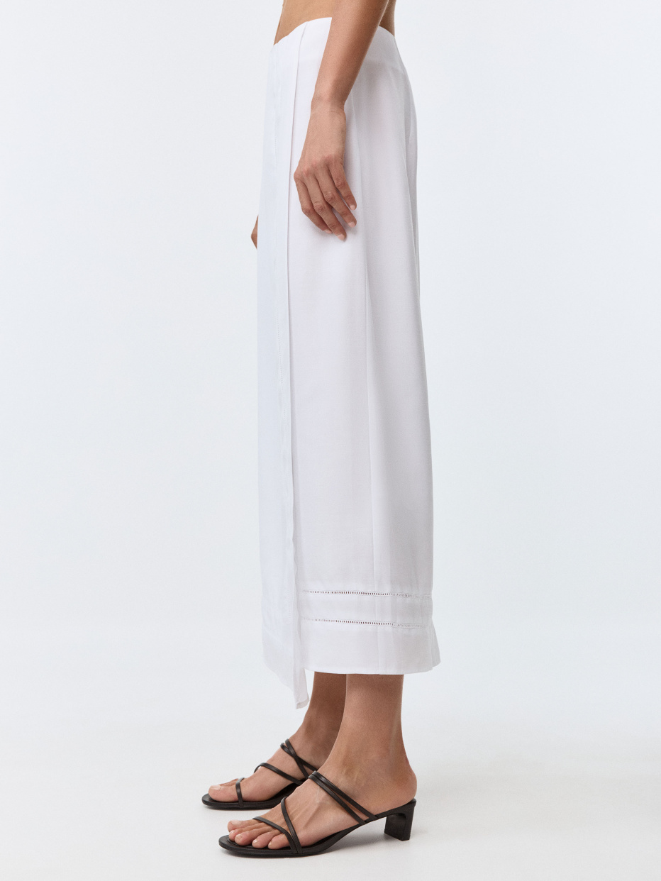 Белая юбка на запах из лиоцелла и льна премиум качества, фото - 4
