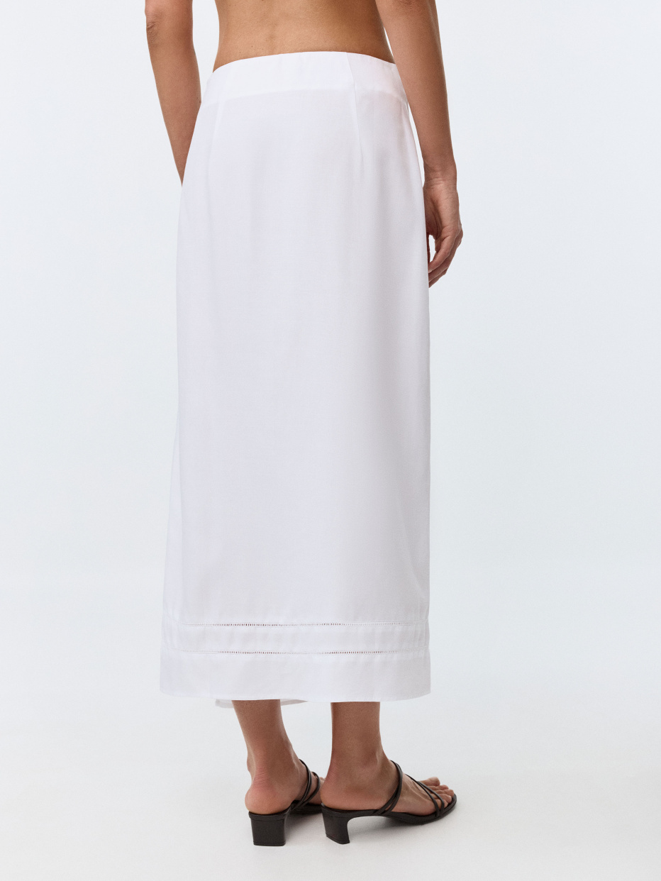 Белая юбка на запах из лиоцелла и льна премиум качества, фото - 5