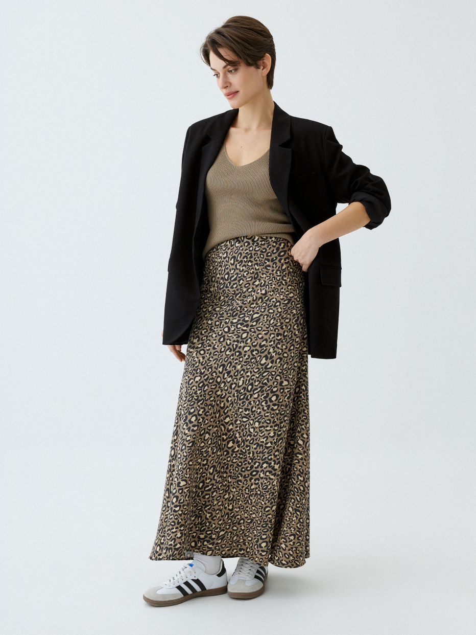 Леопардовая юбка макси, фото - 1