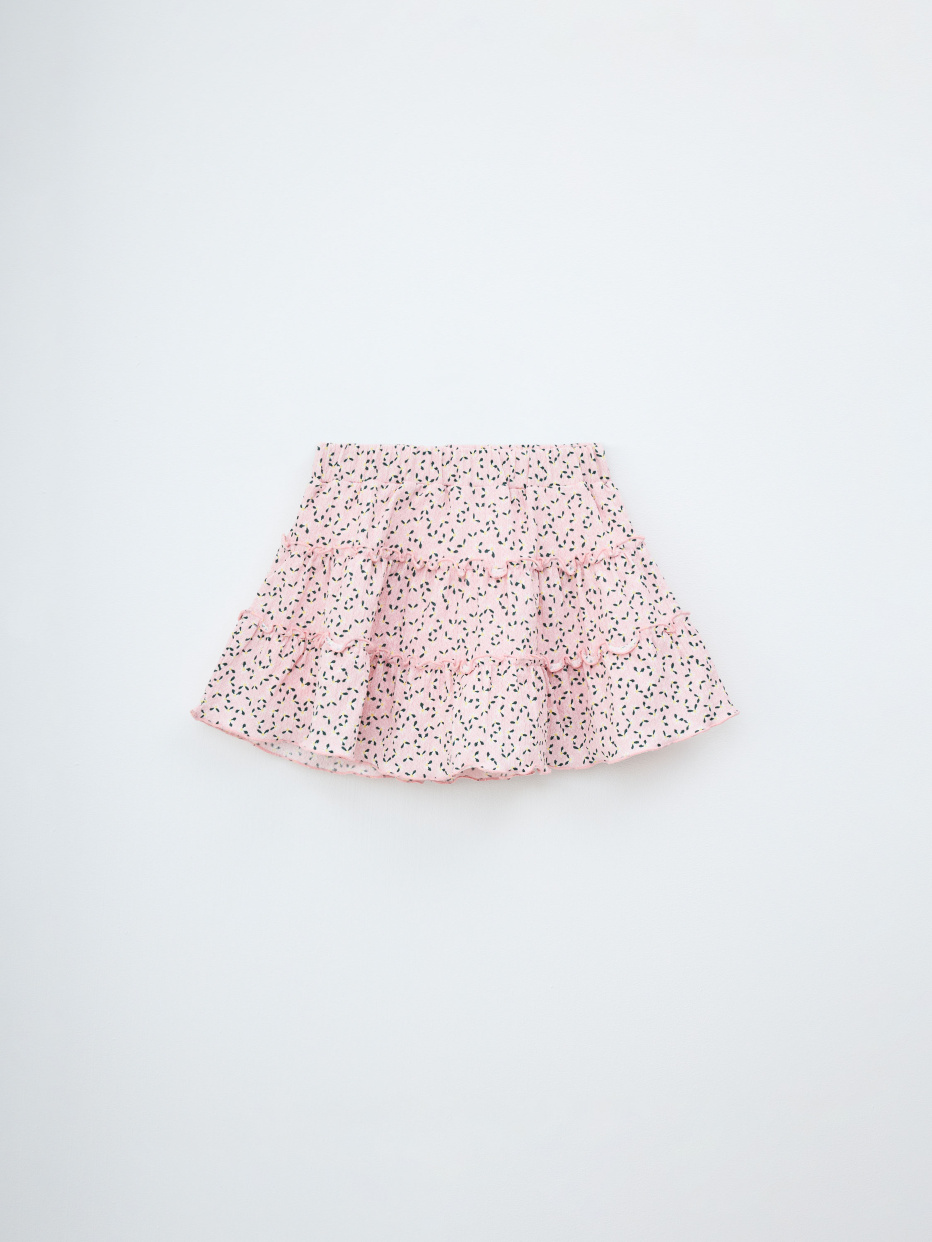 Ярусная юбка-шорты с принтом для девочек, фото - 3