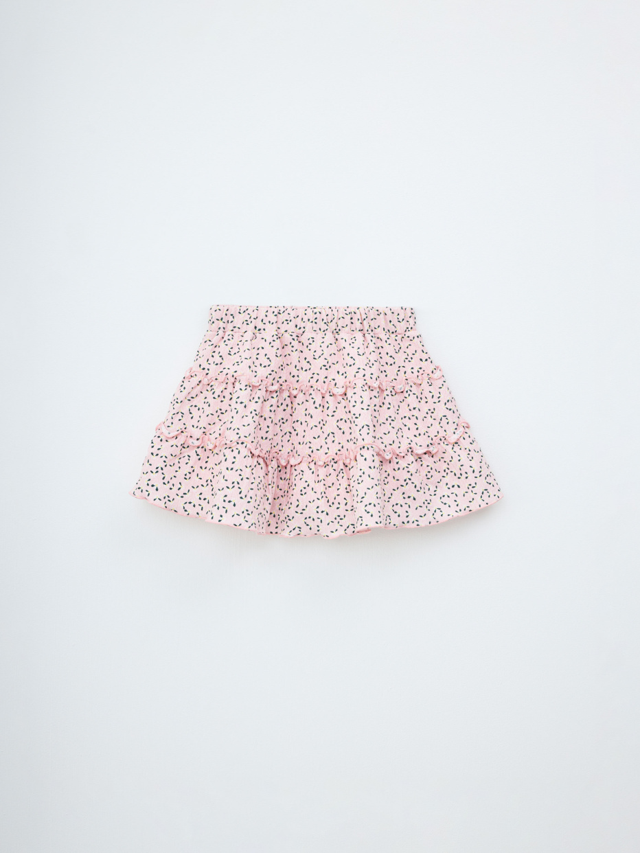 Ярусная юбка-шорты с принтом для девочек, фото - 6