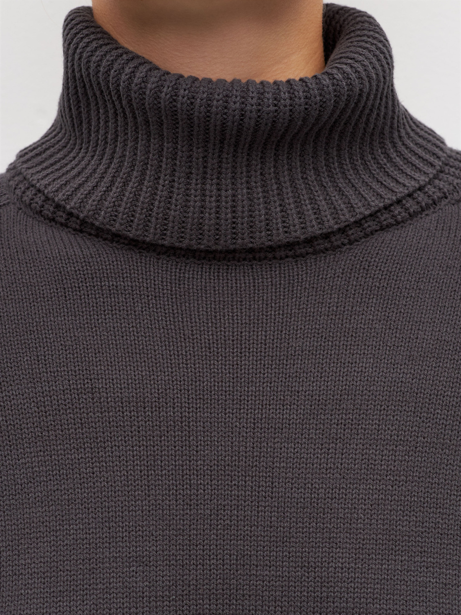 Вязаный свитер с воротником, фото - 5