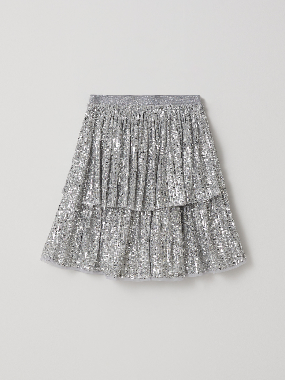 Ярусная юбка с пайетками для девочек, фото - 3