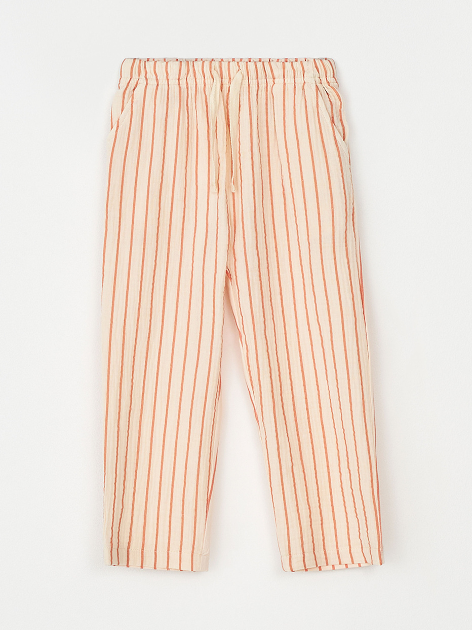 Комбинированные брюки из муслина для девочек, фото - 4