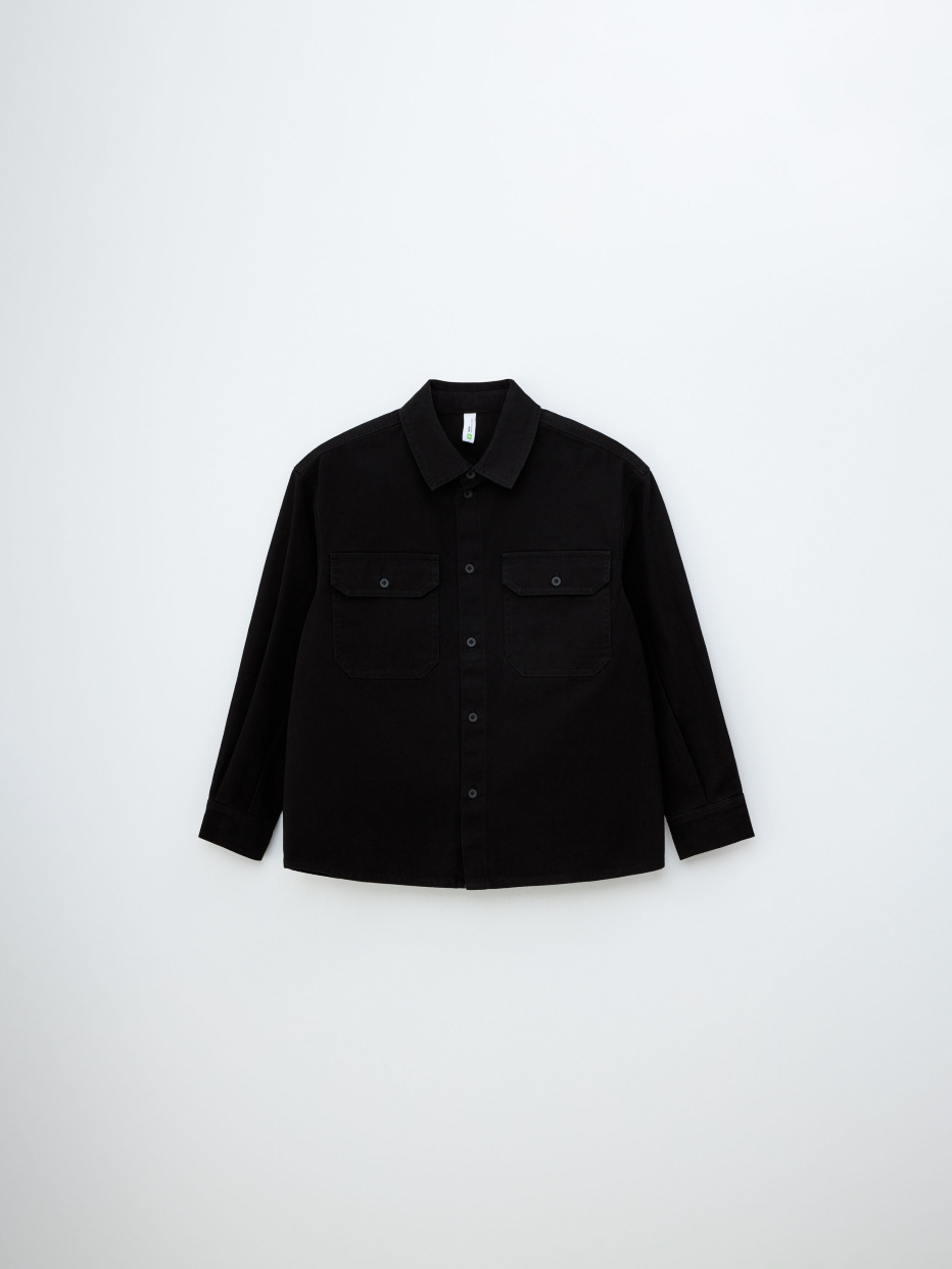 Свободная черная рубашка для мальчиков, фото - 4