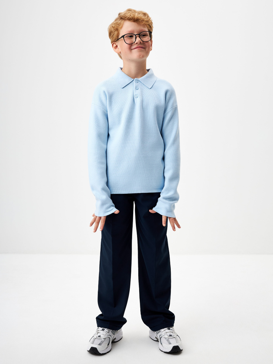 Классические широкие брюки для мальчиков цвет: темно-синий, артикул:3808071510 – купить в интернет-магазине sela