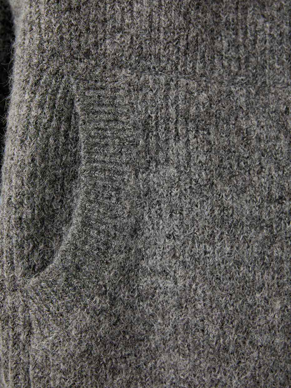 Вязаное худи с добавлением шерсти, фото - 5