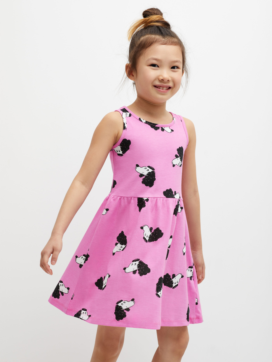 Трикотажное платье с принтом для девочек, фото - 7