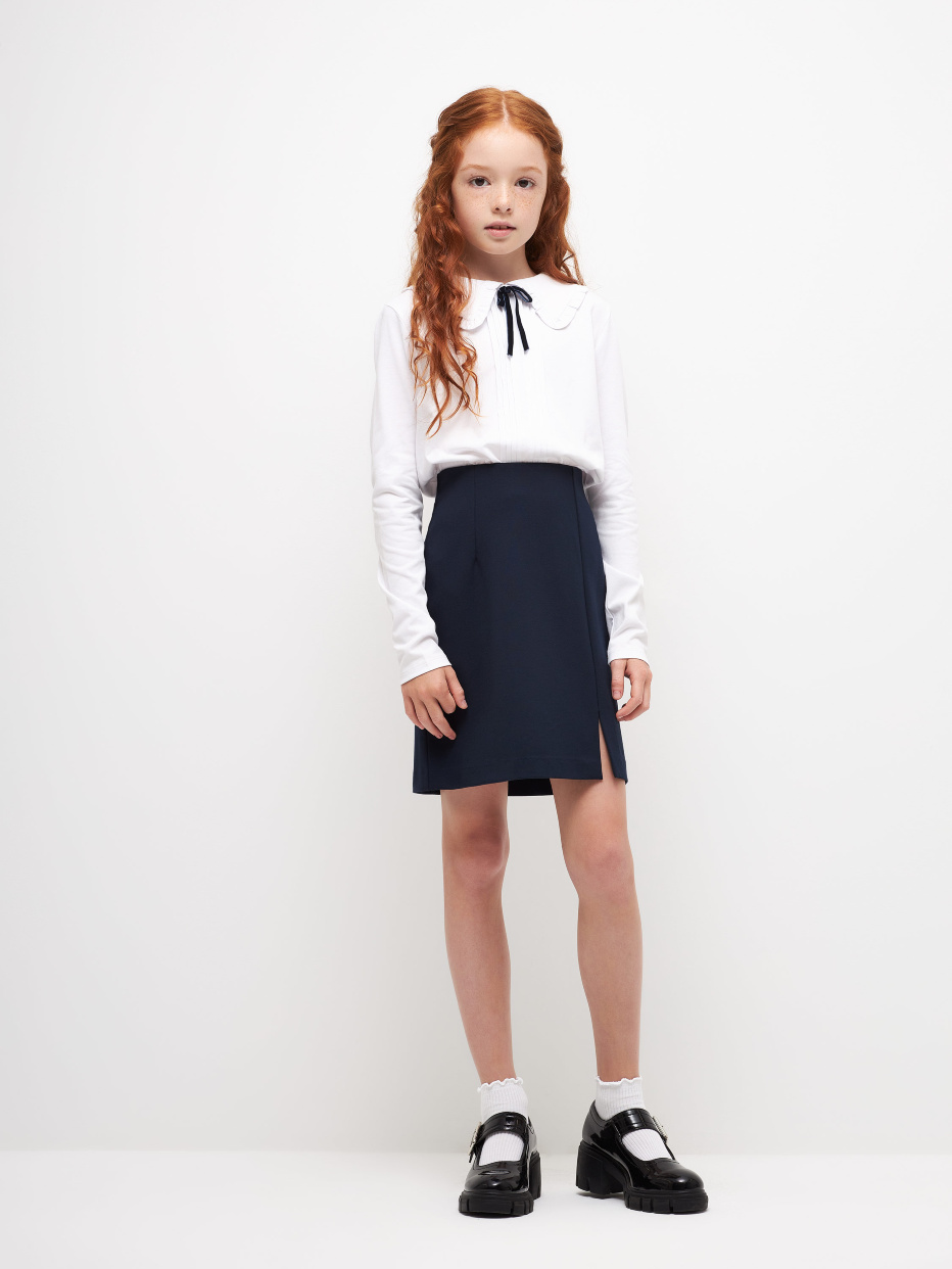 Школьная юбка с разрезом для девочек, фото - 5