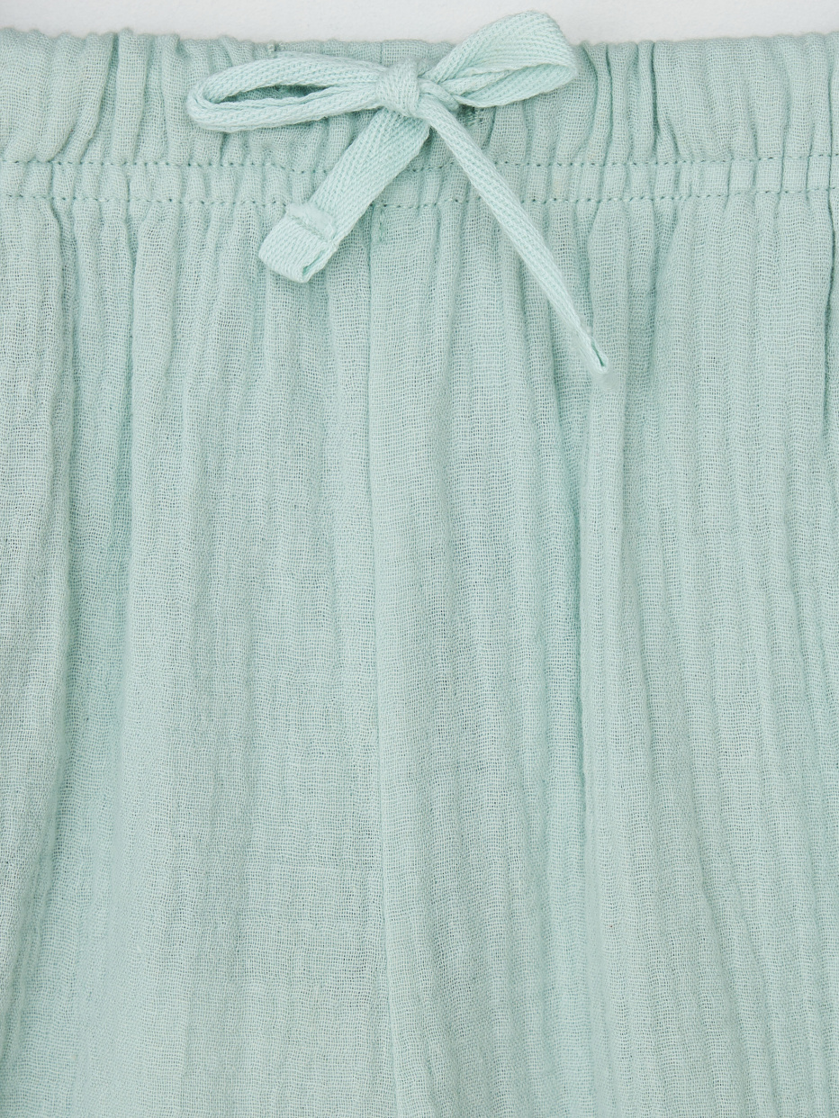 Комбинированные брюки из муслина для девочек, фото - 5
