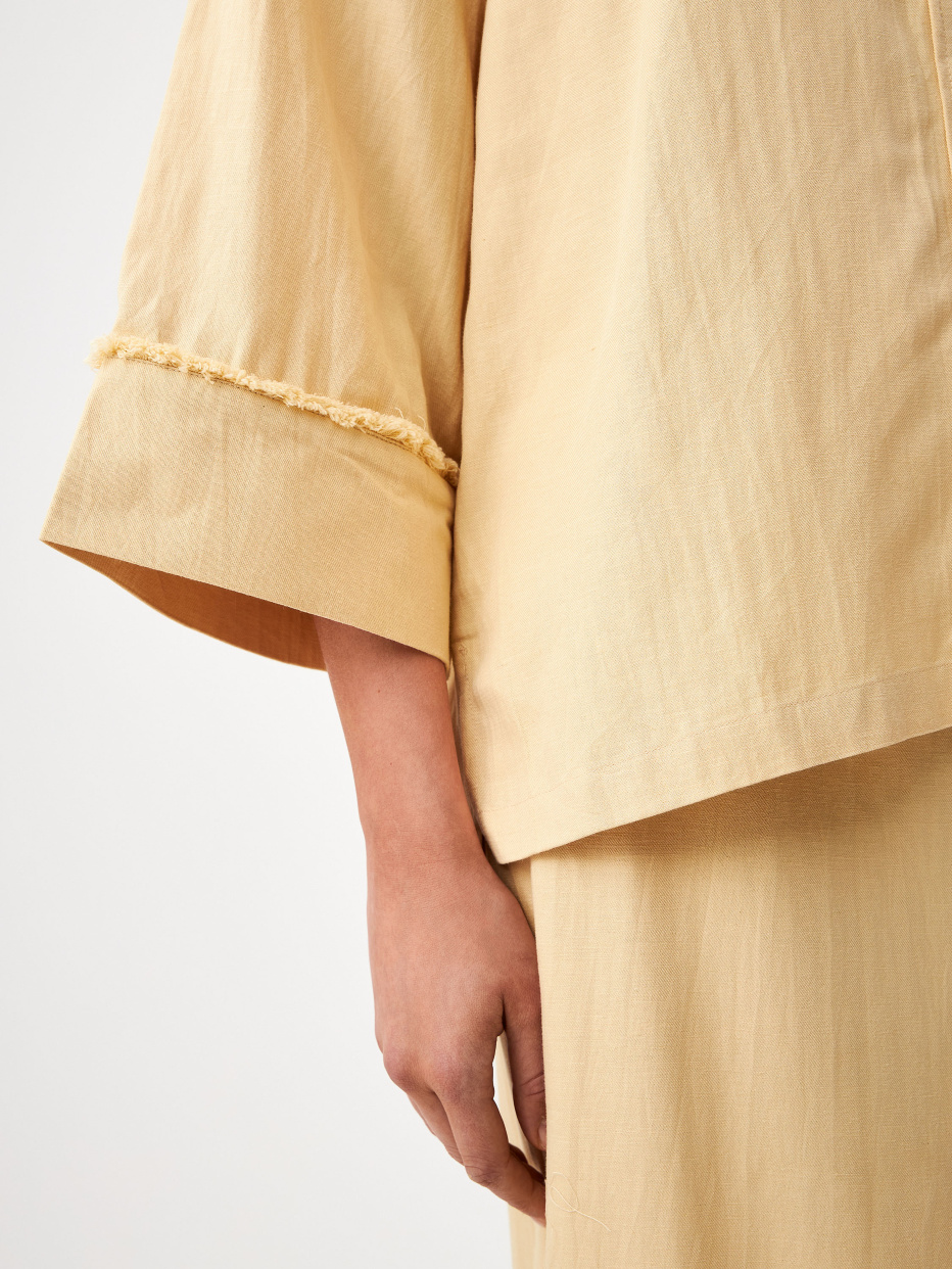 Рубашка оверсайз в стиле бохо с бахромой, фото - 8
